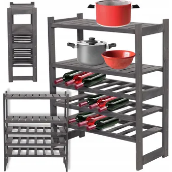 Dílenský regál Dřevěný skladový regál Wamar-Sosenka 85,5 x 70 x 33 cm, max. nosnost 50 kg na polici