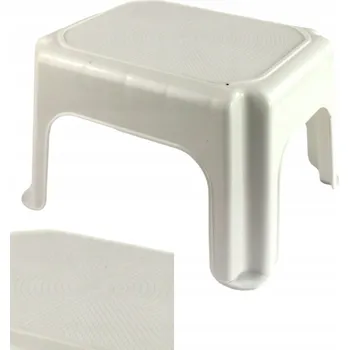 Stolička Plastová stolička do koupelny bílá nízká K