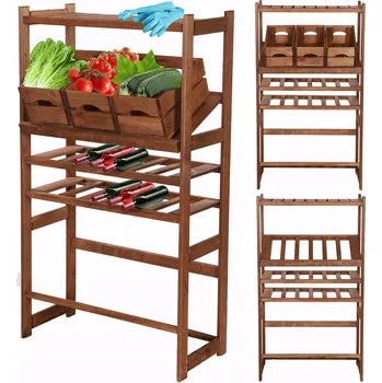 Dílenský regál Dřevěný skladový regál Wamar-Sosenka 124,2 x 70 x 33 cm, nosnost až 50 kg na polici