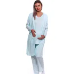 Azurový set kojící i těhotenský, pyžamo a župan pruhovaný 1G0606 modrá s