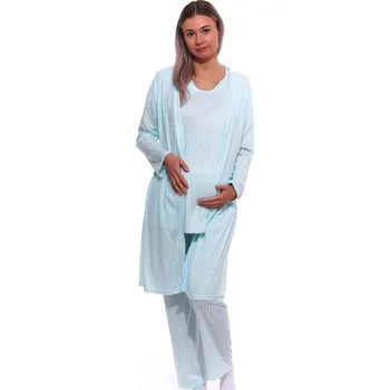 Dámské pyžamo Azurový set kojící i těhotenský, pyžamo a župan pruhovaný 1G0606 modrá s