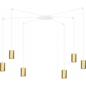 Závěsné svítidlo Emibig TRAKER 6 WH/GOLD, 6 žárovek GU10