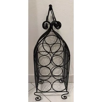 Stojan na víno Kovový stojan na víno na 7 láhví Rokoko černý