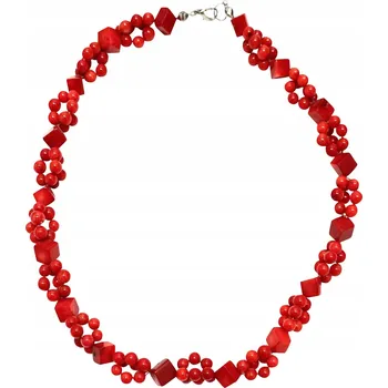 Náhrdelník Korále náhrdelník elegantní korálky červené pletené