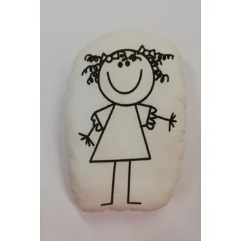 Dekorativní polštářek Vybarvovací polštářek - holčička - 13x10 cm