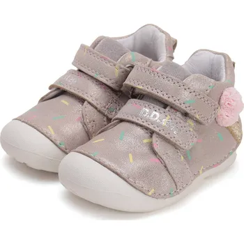 Dívčí polobotky DDstep Kožené boty D.D.step S015-51219A Silver Velikost: 22