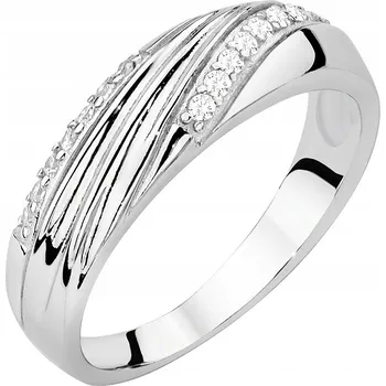 Prsten STŘÍBRNÝ PRSTÝNEK OBRÁČKA 925 se ZIRKONY vel. 19