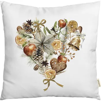 Povlečení DARRÉ Dekorační povlak na polštářek Voňavé Vánoce - srdce 2 - 2.jakost