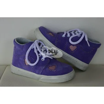 Dívčí tenisky Jonap kožené boty 022 S fialová srdce Velikost: 27