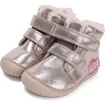 DDstep Zimní kožené barefoot boty D.D.step W070-52624A Cream Velikost: 25