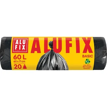 Pytle na odpadky Pytle do koše Alufix Basic - 70x55 cm / 60l / 10my / 20ks / černá Alufix