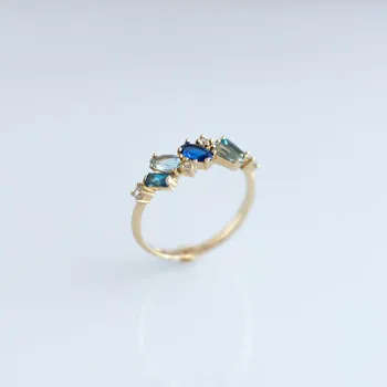 Prsten Lillian Vassago Zlatý prsten zdobený topazy a zirkony LLV22-GR303ST Velikost prstenu: 54