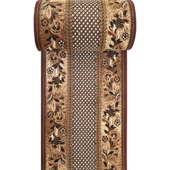 Koberec Makro Abra Běhoun BCF Alfa 01 Květy hnědý Šíře: 60 cm