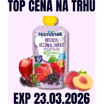Cukrovinka HAMÁNEK KV kapsička Broskev, bezinka a jablko 100 g EXP 23.03.2026