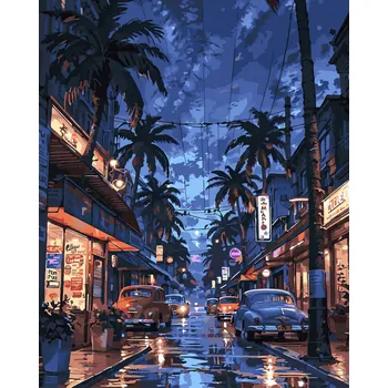 MALOVÁNÍ PODLE ČÍSEL Město Obrázky k Malování podle čísel s rámem Oh Art!