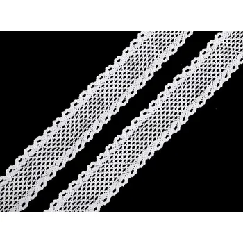 Krajka Krajka / vsadka paličkovaná šíře 34 mm METRÁŽ - 1 bílá