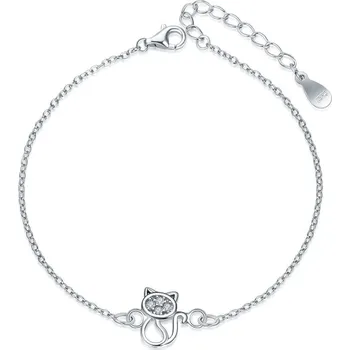 Náramek MOISS stříbrný náramek KOČKA
