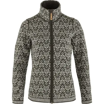 Dámská mikina svetr dámský FJÄLLRÄVEN Snow Cardigan W Dark Olive - XXS