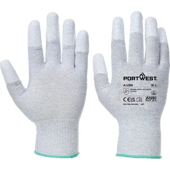 PORTWEST AB198 ESD / Antistatické rukavice, 12 ks v balení - šedá XXL