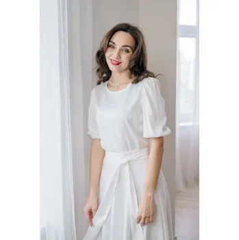 Slavnostní halenka s naducanými rukávy Rosa bílá Velikost: XS