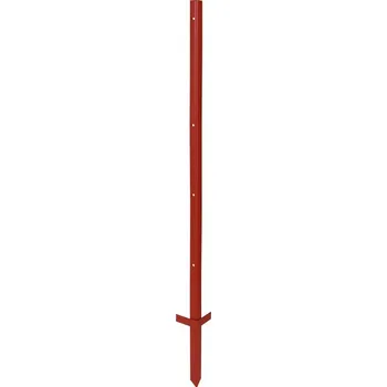 Plotový sloupek KERBL 444213 kovový sloupek pro elektrický ohradník 115cm, 4 otvory, dvojitý nášlap, červený