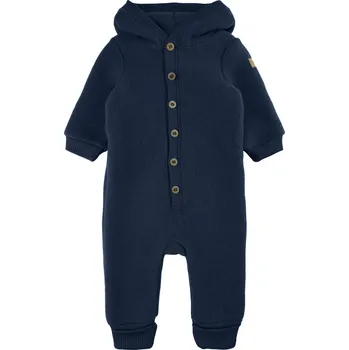 MIKK-LINE Merino overal s kapucí a knoflíky - modrý Blue Nights - Velikost: 68 Modrá 68