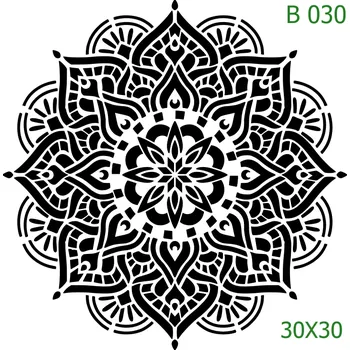 Plastová šablona pro malování - Mandaly a dortovky - Mandala (B030) - 30 x 30 cm , Nelepící folie