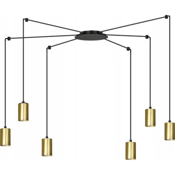 Závěsné svítidlo Emibig TRAKER 6 ČERNÁ/ZLATÁ – 6 světelných bodů GU10