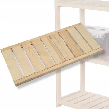 Dílenský regál Dřevěný skladový regál Wamar-Sosenka 3,6 x 70 x 33 cm, nosnost až 50 kg na polici