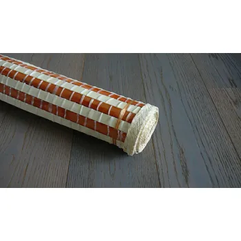 Obklad Rohož za postel 70 x 300 cm kombinace oranžový, rezavý buk - přírodní / loubkové rohože na stěnu Fanaiva