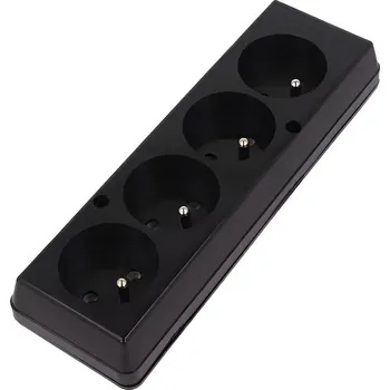 Elektrická zásuvka Čtyřnásobná zásuvka Jonex GN-470, IP20, 16 A, 250 V, šroubovací - černá (GN-470-C)