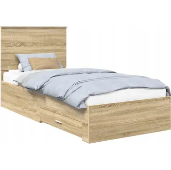 Postel Rámeček postele Dub Sonoma 90 x 200 cm, dřevěný materiál