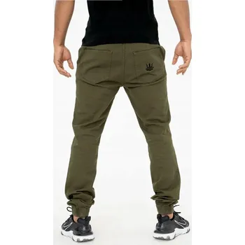 Pánské kalhoty Pánské látkové kalhoty JOGGER se stahovací gumou KORONA JIGGA, moderní olivové, velikost 3XL