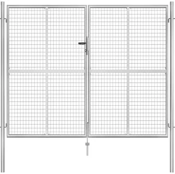 brána vidaXL Zahradní brána pozinkovaná ocel 300 x 200 cm stříbrná [144766]