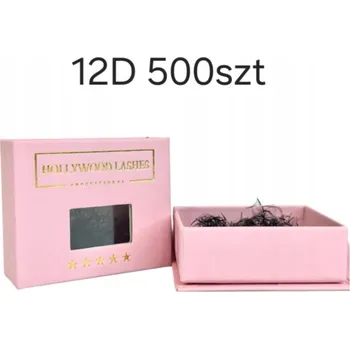 Umělé řasy HOTOVÉ TRSY ŘAS 12D 0,03C 14MM 500ks Hollywood Lashes