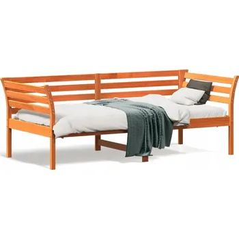 Ložnice Jednolůžková dřevěná postel VidaXL 75x190 cm, odstíny hnědé