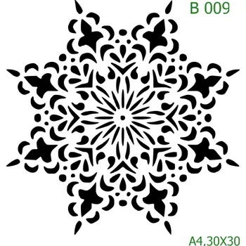 Plastová šablona pro malování - Mandaly a dortovky - Mandala (B009) - A4 , Nelepící folie