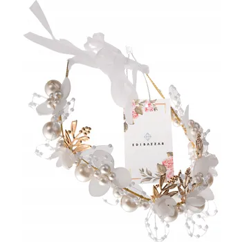 Věneček Čelenka OZDOBA do Vlasů Na Hlavu Strojek Boho Pro Dítě Bílý