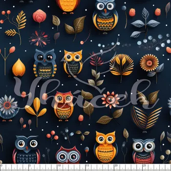 Softshell zimní, Sovy na temně modré Barva: Temně modrá