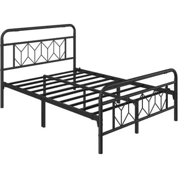 Postel Kovový rám postele 615152 black, 140 x 200 cm, černý - A YAHEETECH