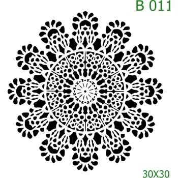 Plastová šablona pro malování - Mandaly a dortovky - Mandala (B011) - 30 x 30 cm , Nelepící folie