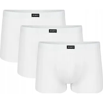 Pánské spodní prádlo Pánské bílé boxerky Atlantic 3BMH 3-pack S