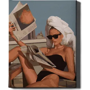 MALOVÁNÍ PODLE ČÍSEL Žena Obrazy k malování podle čísel s rámem Oh Art