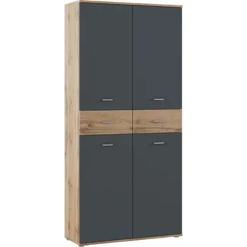 Botník Botník Kondela 90 x 190,8 x 35 cm, dub wotan, grafit