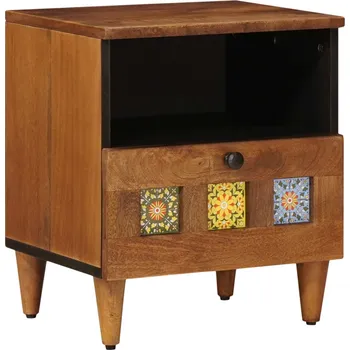 Ložnice Noční skříňka Hnědá 40 x 33 x 46 cm Masivní mangové dřevo