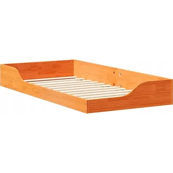 Postel Rámeček postele Voskově hnědý 90 x 190 cm Masivní borovicové dřevo