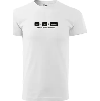 Pánské tričko ctrl+alt+del Barva: Bílá, Velikost: 4XL