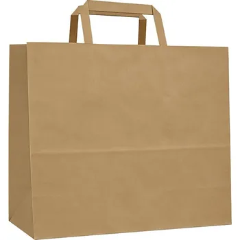 Tašky papírové plochá ucha - hnědá / 315 x 215 x 245 mm 280006
