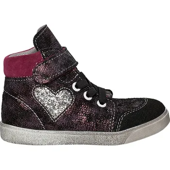 Dívčí polobotky Jonap kožené boty 050 SV vínová stříbrná srdce Velikost: 25
