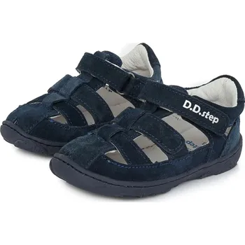 Chlapecké sandály DDstep Kožené Barefoot sandálky D.D.step G077-360B Royal Blue Velikost: 29